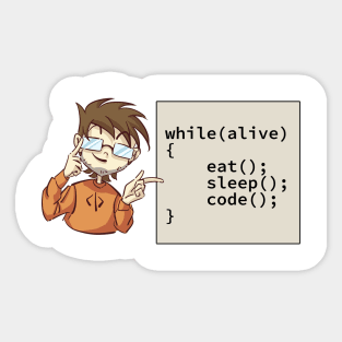 Lifestyle of a programmer Sticker